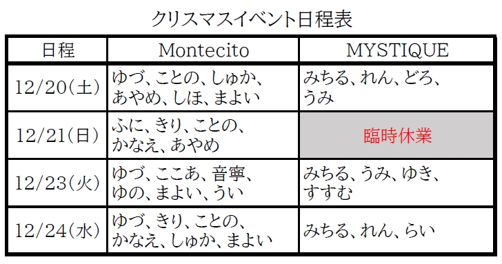 クリスマスイベント2025